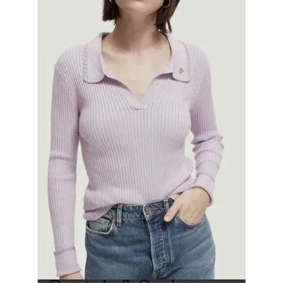 Scotch & Soda Long Sleeve Knit Polo Size Small - Picture 8 of 8